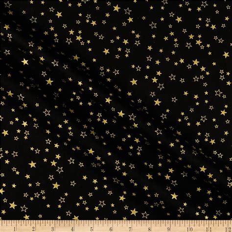 gold metallic stars on black fabric|black and gold quilting fabric.